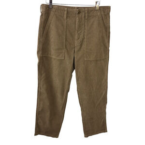 Madewell NEW Woodland Brown Fatigue Pants in Corduroy Size 31